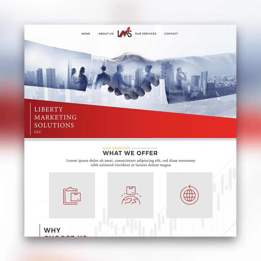 Liberty Marketing Solutions Website Mockup | Simplemachine | 2018