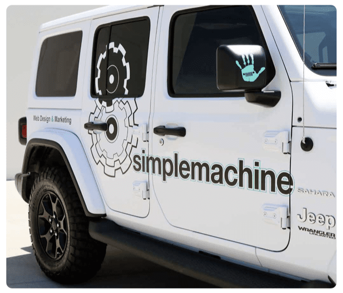 This is a picture of Simplemachine's white jeep.